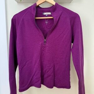 Ibex Women's Wool Purple Half-Zip M